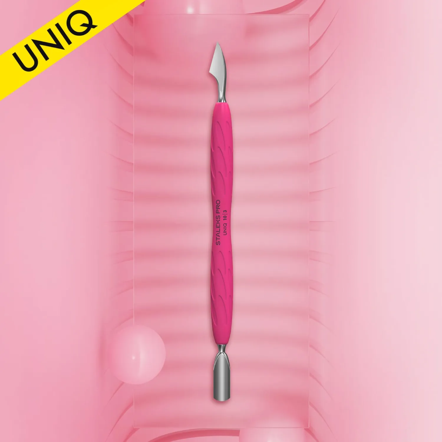 STALEKS PRO UNIQ Cuticle Pusher, Rounded Pusher & Cleaner