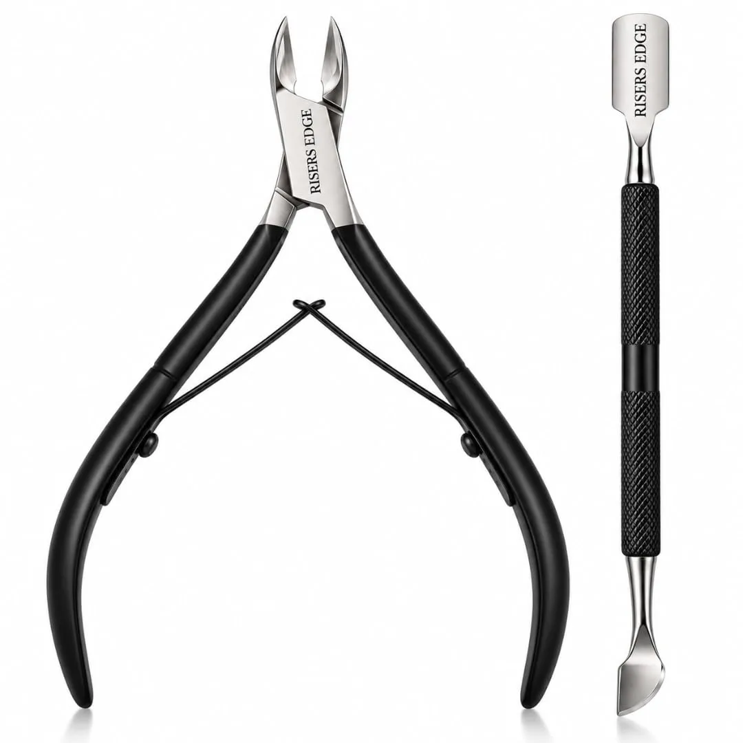 Cuticle Nippers & Pusher, Manicure & Pedicure Nail Tool