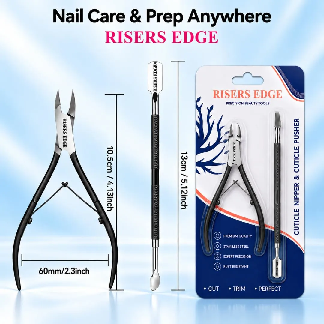 Cuticle Nippers & Pusher, Manicure & Pedicure Nail Tool