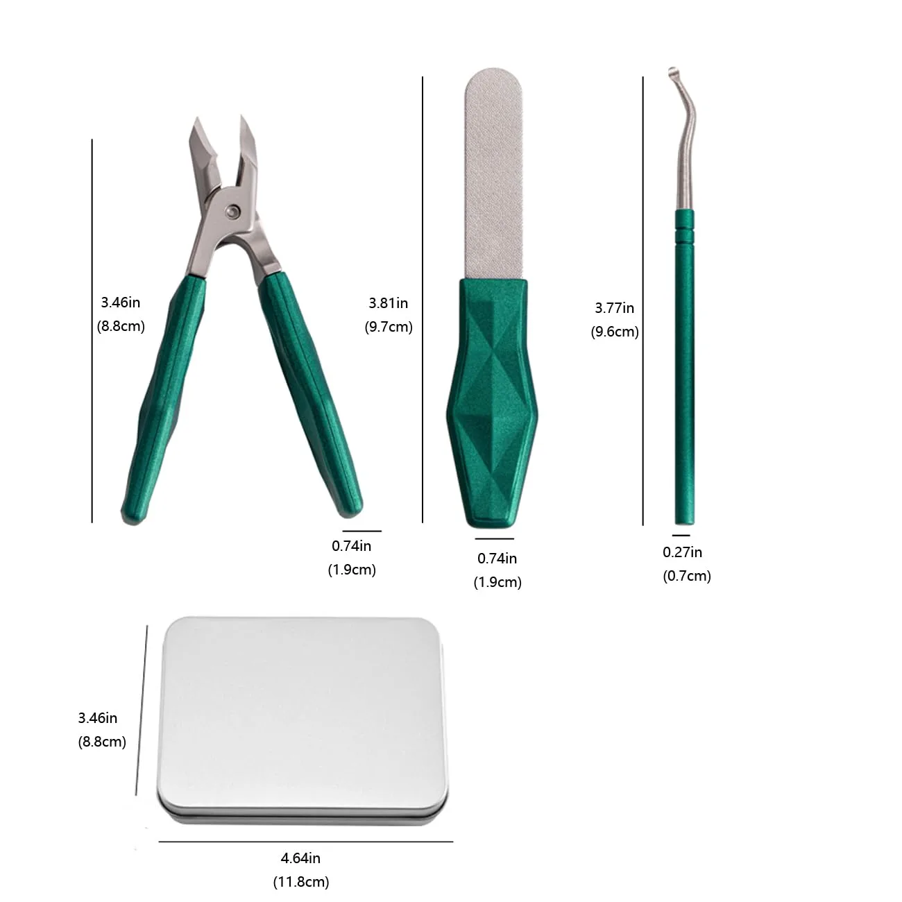 Angled Nail Clippers Green Eagle Beak Oblique Slanted Curved Thick Professional Nail Clippers for Women Adult Men Ingrown