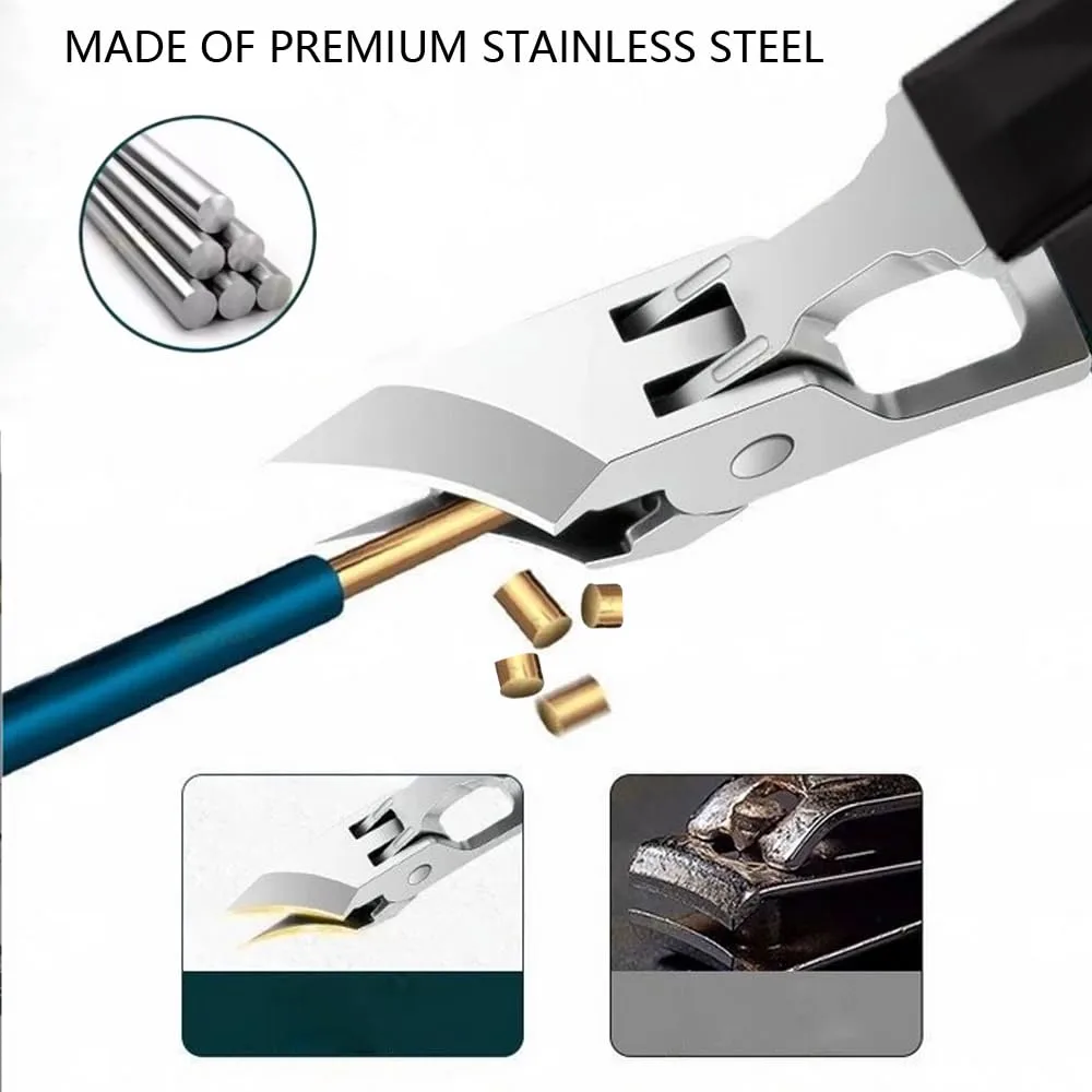 Angled Nail Clippers Black Eagle Beak Oblique Slanted Curved Thick Professional Nail Clippers for Women Adult Men Ingrown