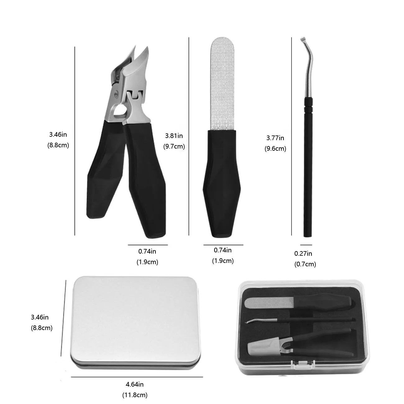 Angled Nail Clippers Black Eagle Beak Oblique Slanted Curved Thick Professional Nail Clippers for Women Adult Men Ingrown
