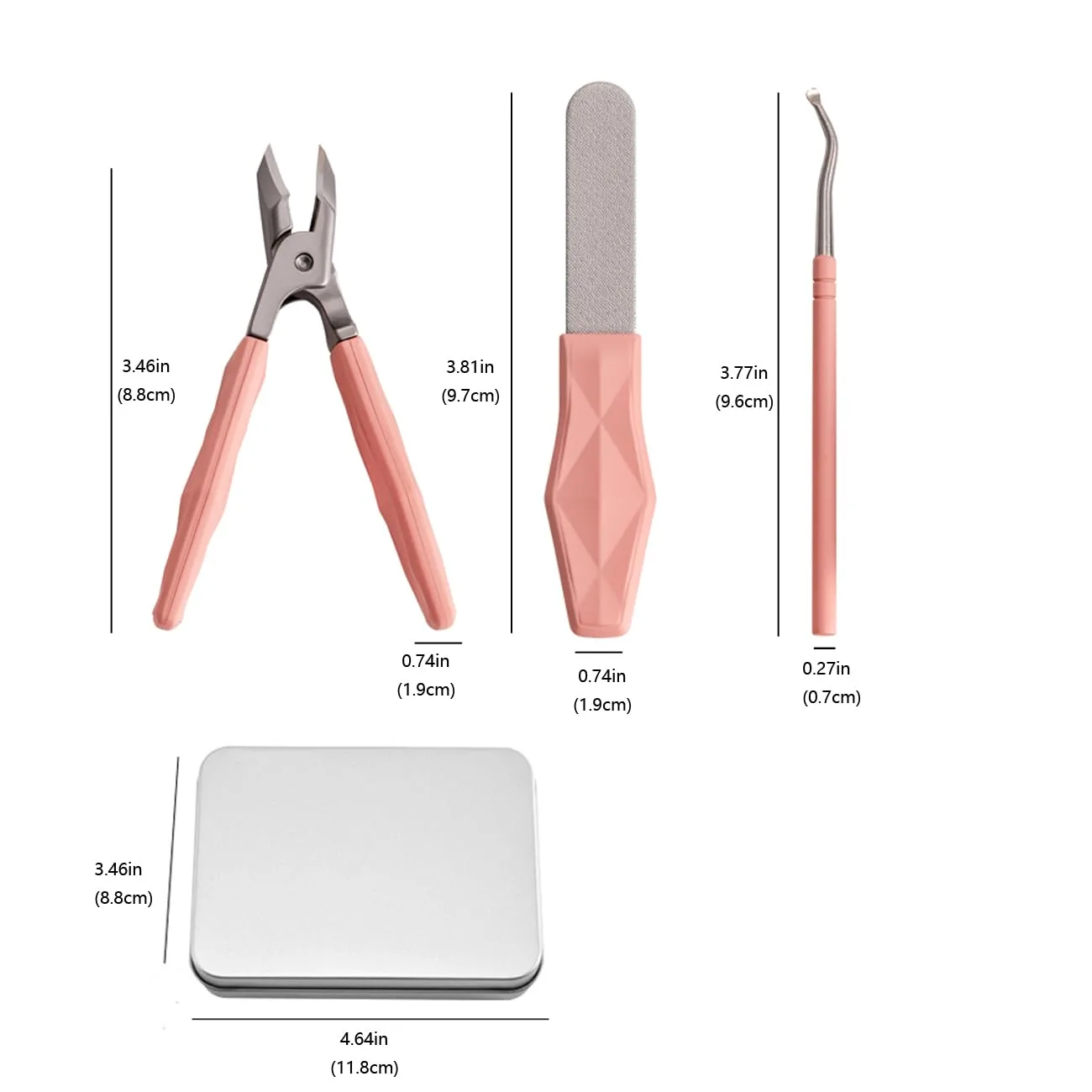 Angled Nail Clippers Pink Eagle Beak Oblique Slanted Curved Thick Professional Nail Clippers for Women Adult Men Ingrown