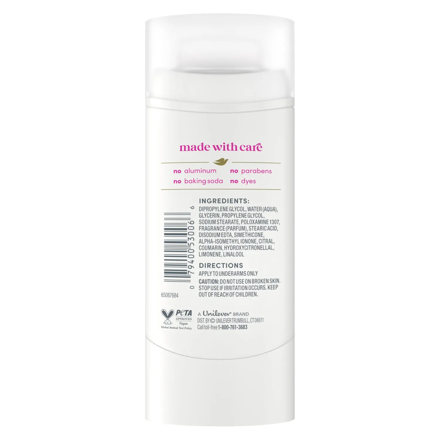 Dove Deodorant Stick Dragon Fruit Fizz Aluminum Free 2.4 oz