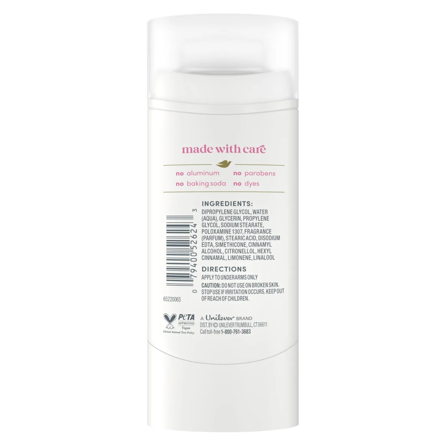 Dove Deodorant Stick Rose Mist Aluminum Free 2.4 oz