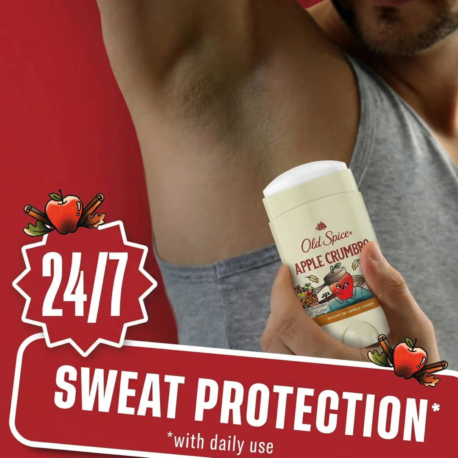 Old Spice Antiperspirant Deodorant for Men, Apple Crumbro Scent, 2.6 oz