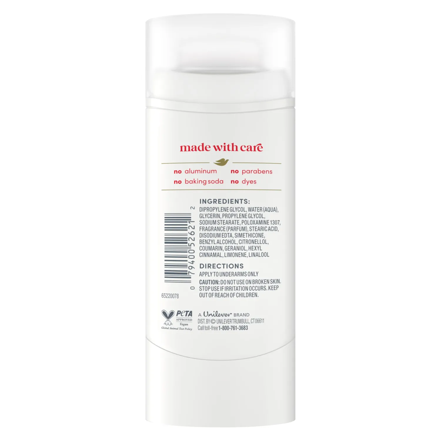 Dove Deodorant Stick Berry Spritz Aluminum Free 2.4 oz