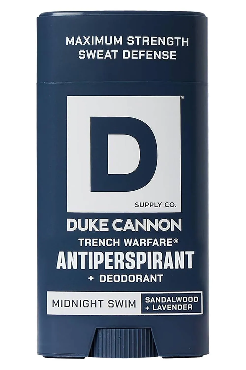 Duke Cannon Midnight Swim Antiperspirant Deodorant for Men – Trench Warfare® – Sandalwood + Lavender Scent – Aluminum-Based Sweat Protection – 3 oz – Long-Lasting & Skin-Soothing