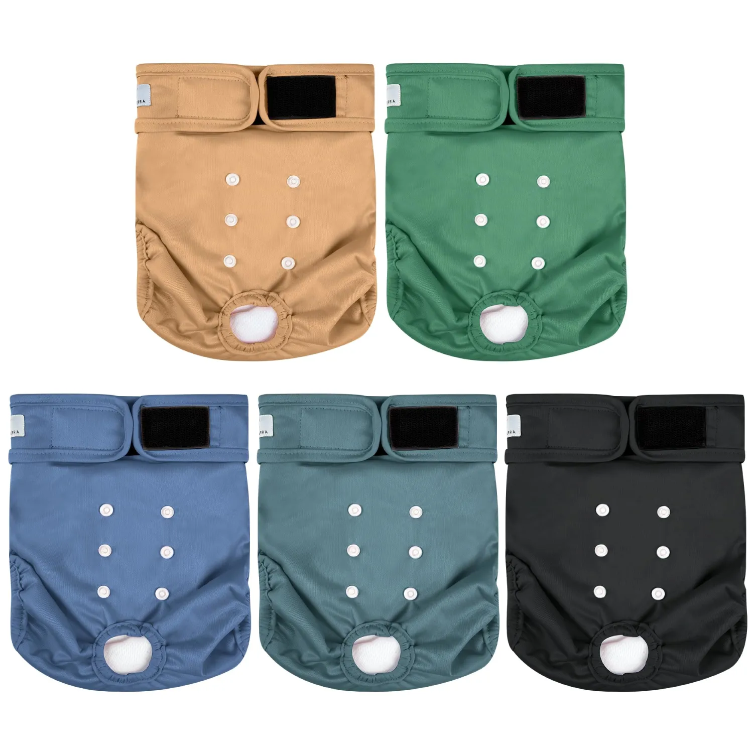 Dog Diapers Female Washable Reusable Pack of 5 for Heat Size S
