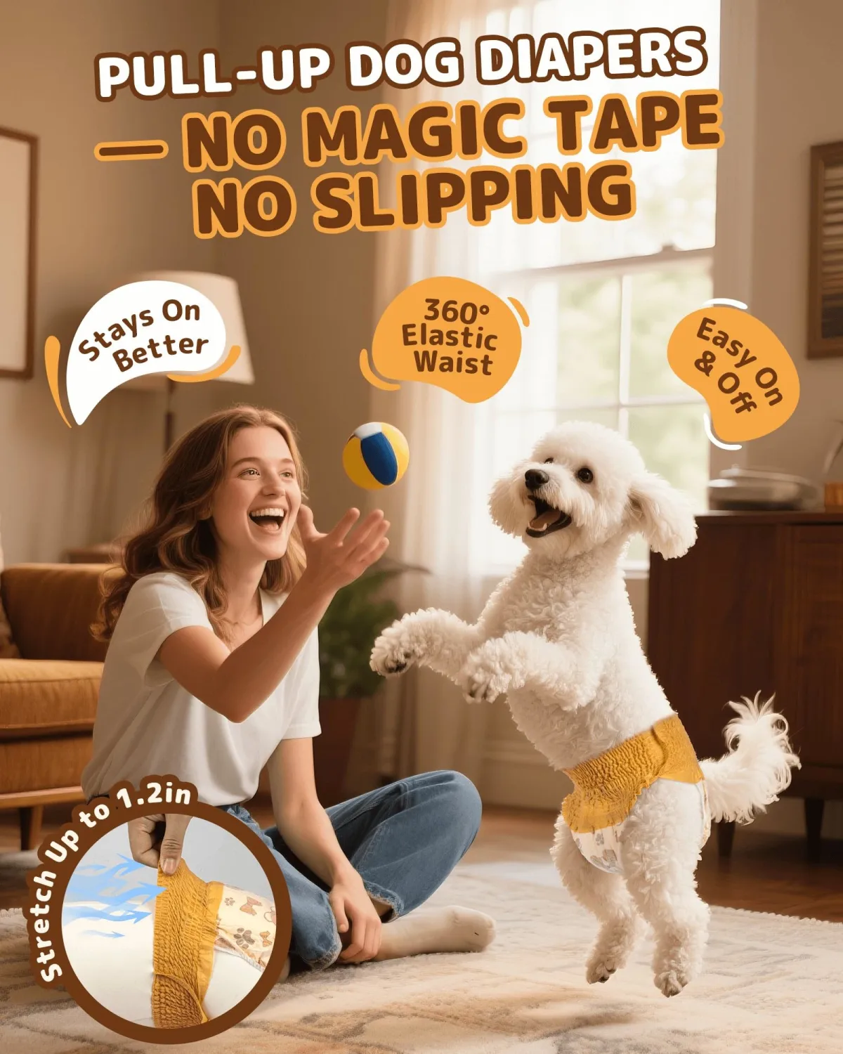 Dono Dog Diapers Female, Disposable Puppy Diapers for Small Dogs-20Count