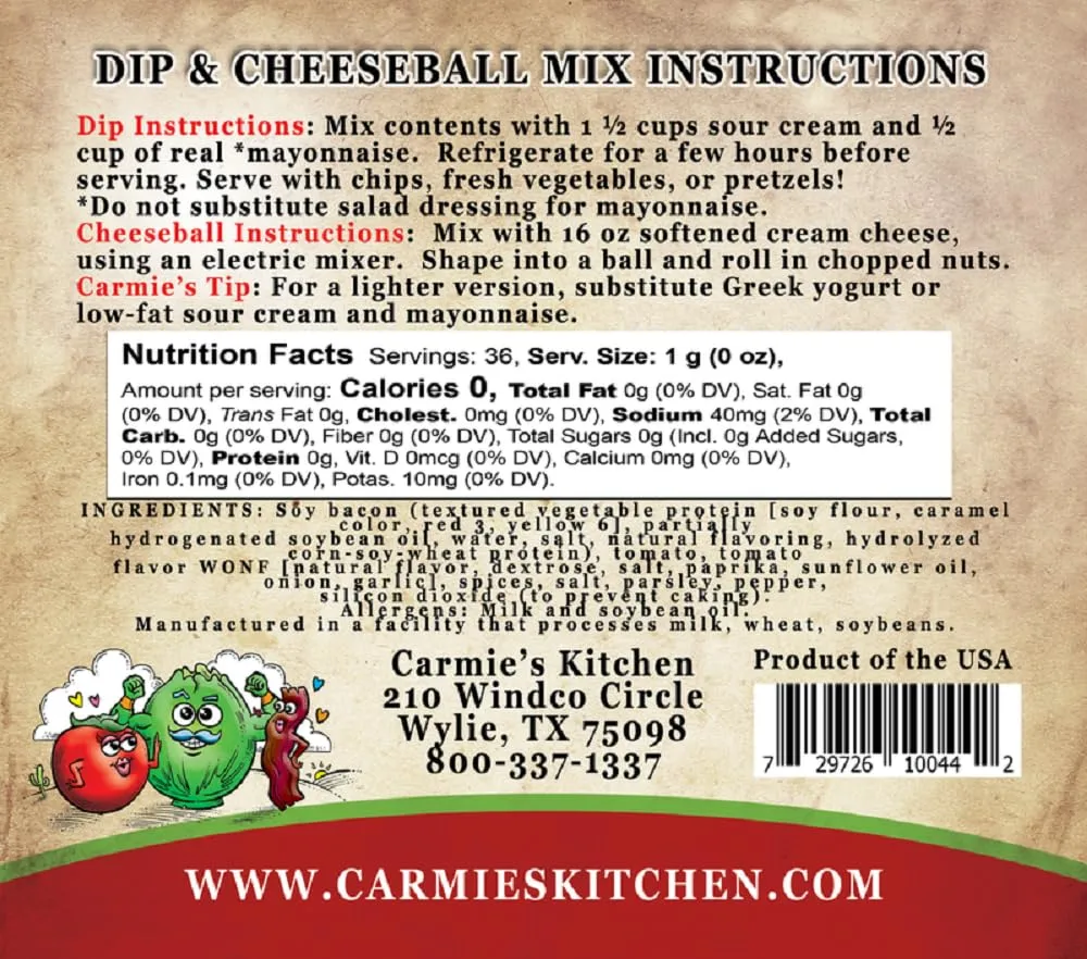 Carmie's Kitchen BLT Dip Mix, 1.2 Ounce