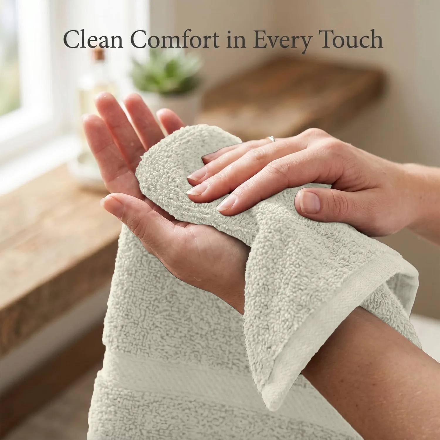 RIVERSIDE 6 Pack Premium Hand Towels Set, 16x28 in, 600 GSM, Cannoli Cream