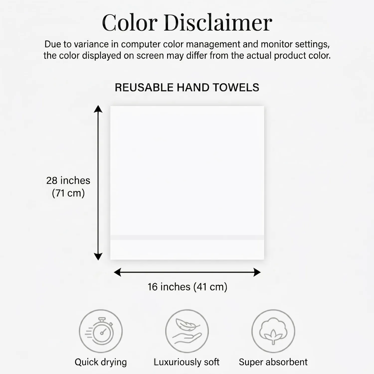 RIVERSIDE 6 Pack Premium Hand Towels Set, 16x28 in, 600 GSM, Gray