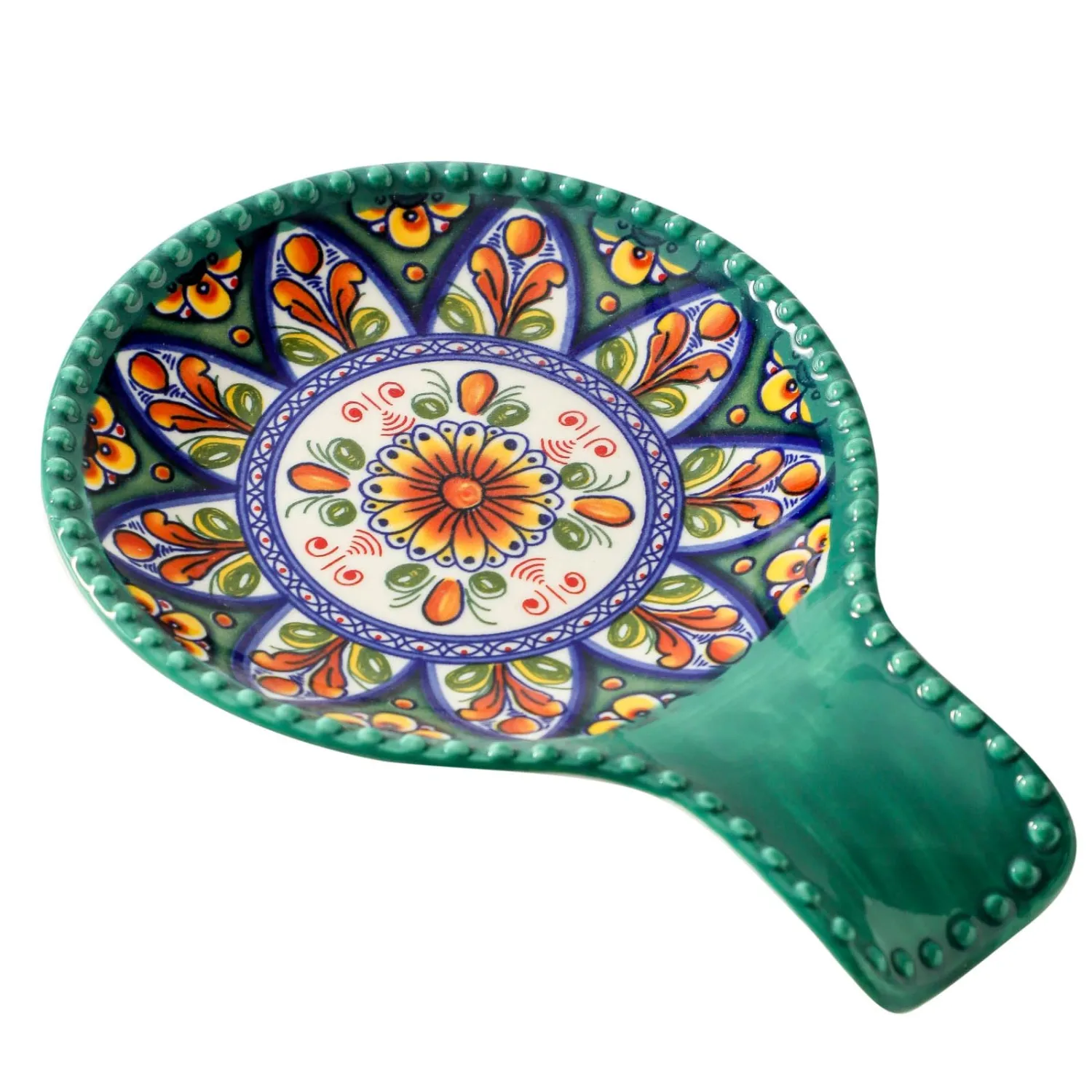 Glowworm Ceramic Spoon Rest for Stove Top, 7.7 Inch Coffee Spoon Holder