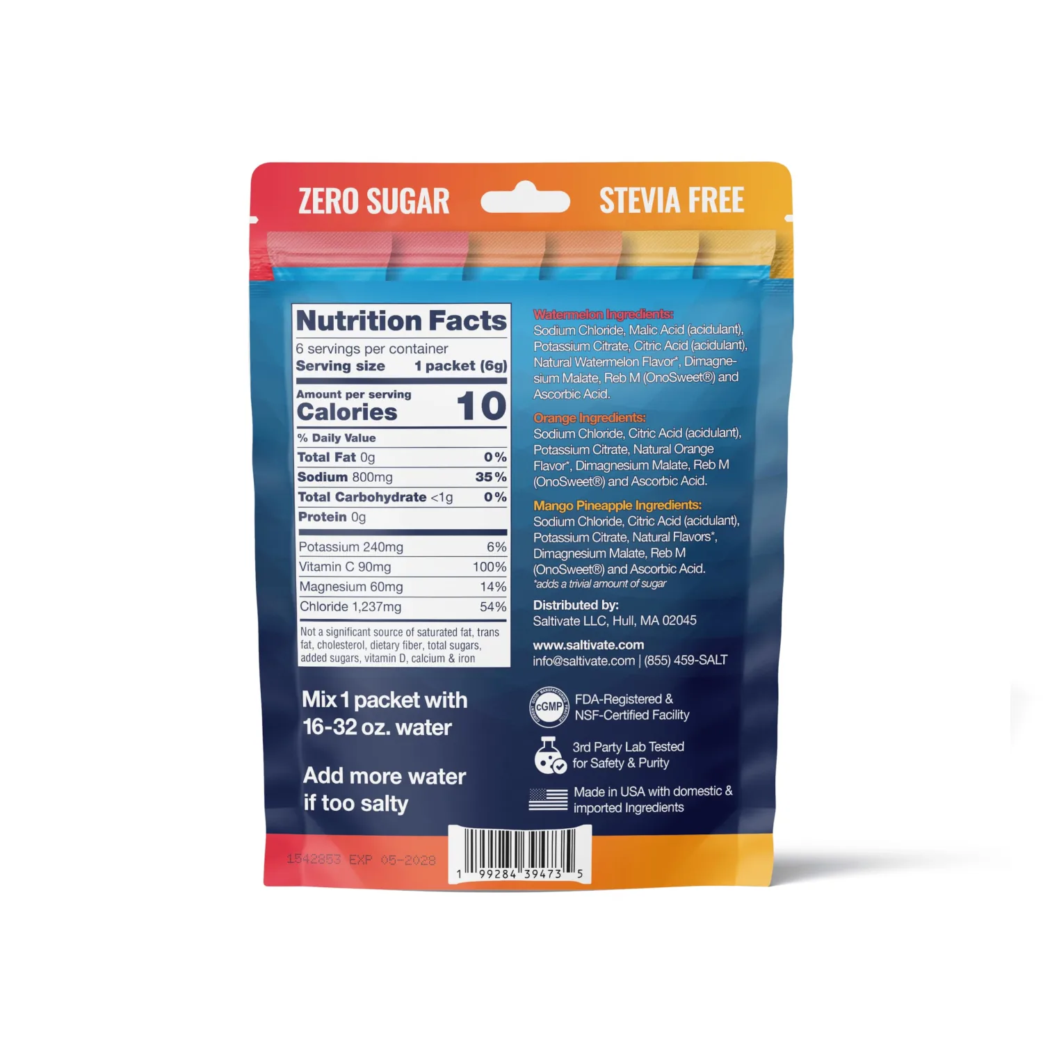 Electrolyte Packets Variety Pack, 3 Flavors, 6 Stick Packs