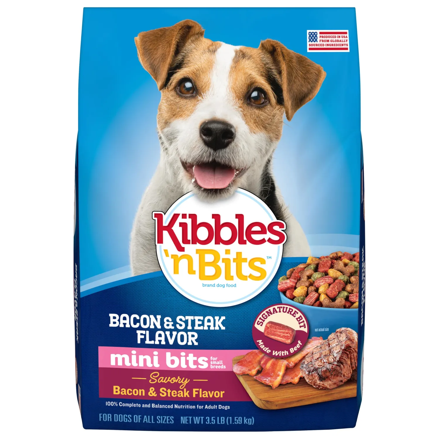Kibbles 'n Bits Mini Bits Small Breed Dry Dog Food, 3.5 lb. Bag
