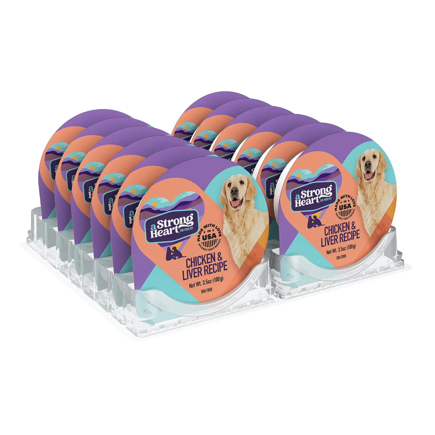 A Strong Heart Chicken & Liver Loaf Dog Food Cups, 3.5oz, 12-Pk