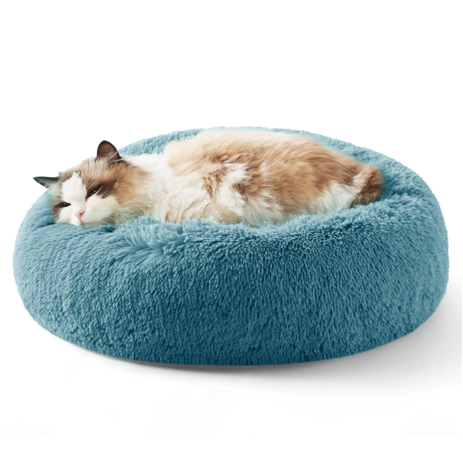 Bedsure Calming Cat Beds Donut Round Washable Kitten Bed,20 inches