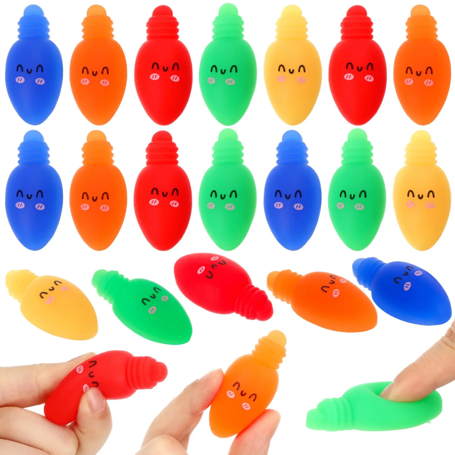 Thenshop 20 Pcs Christmas Light Bulb Soft Ball Bulk 5 Colors Party Favors