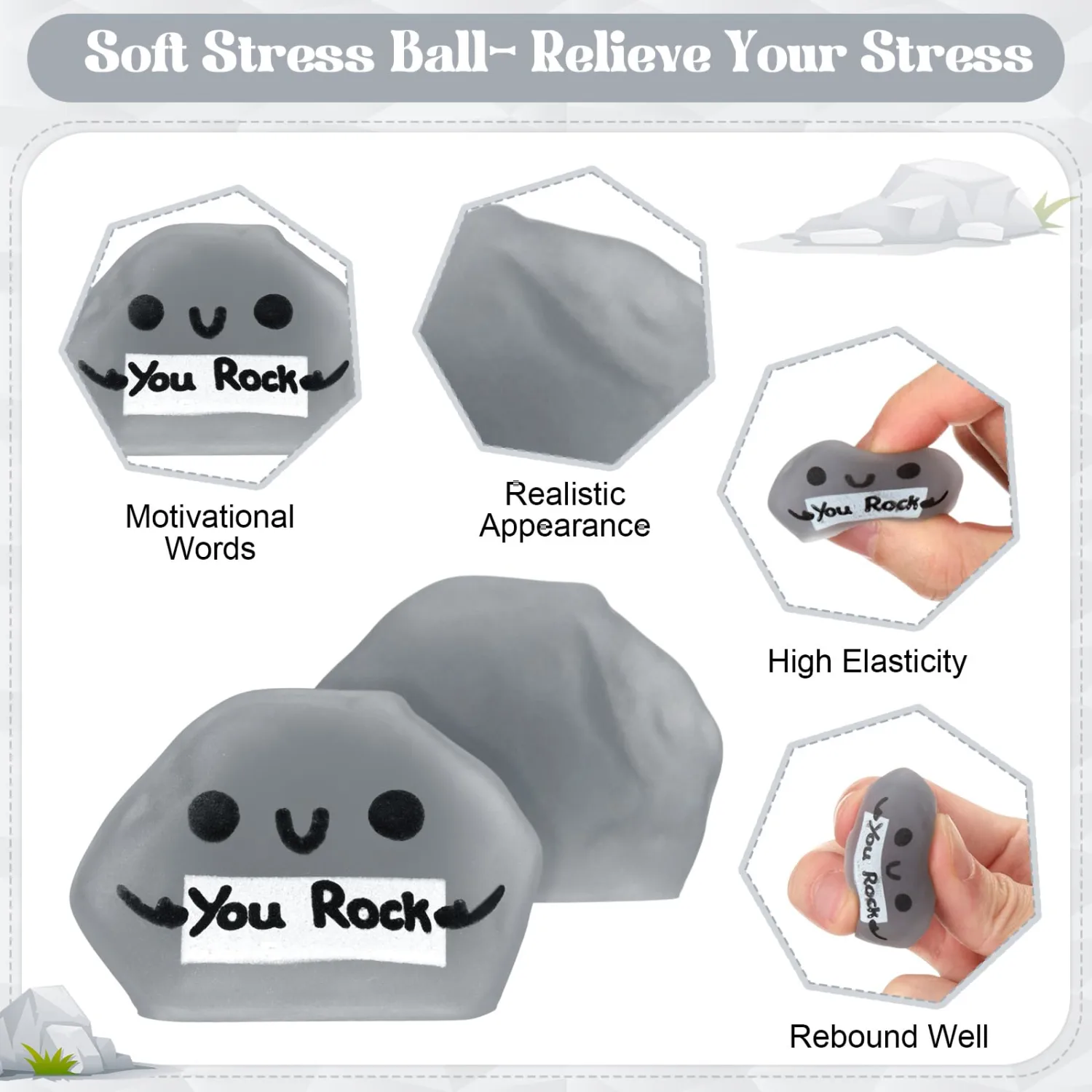 Thenshop 30 Pcs You Rock Stone Relief Favor Gifts
