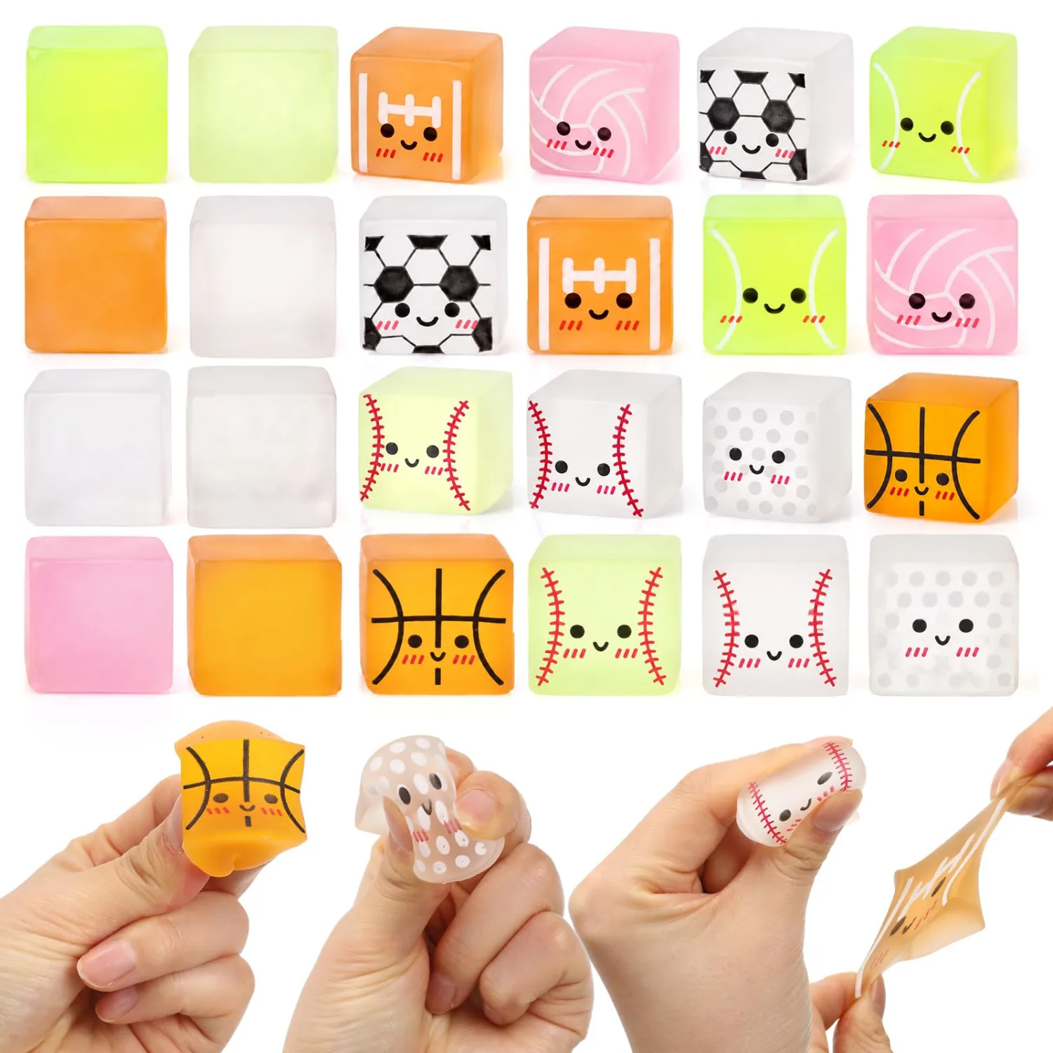 Thenshop 24 Pcs Sports Ball Ice Cube 8 Style