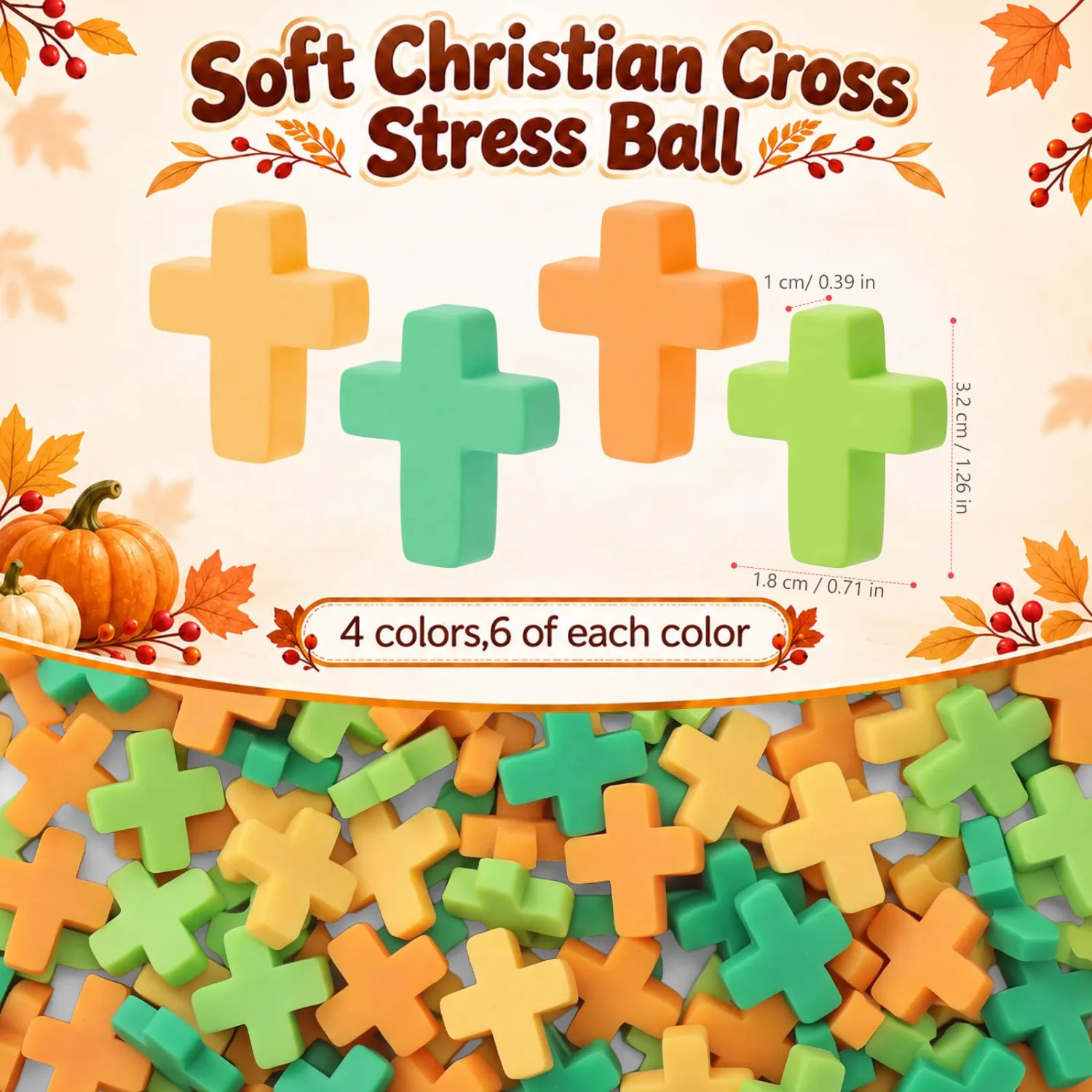 Thenshop 24 Pcs Thanksgiving Fall Cross Fidget Relief Favor for Party