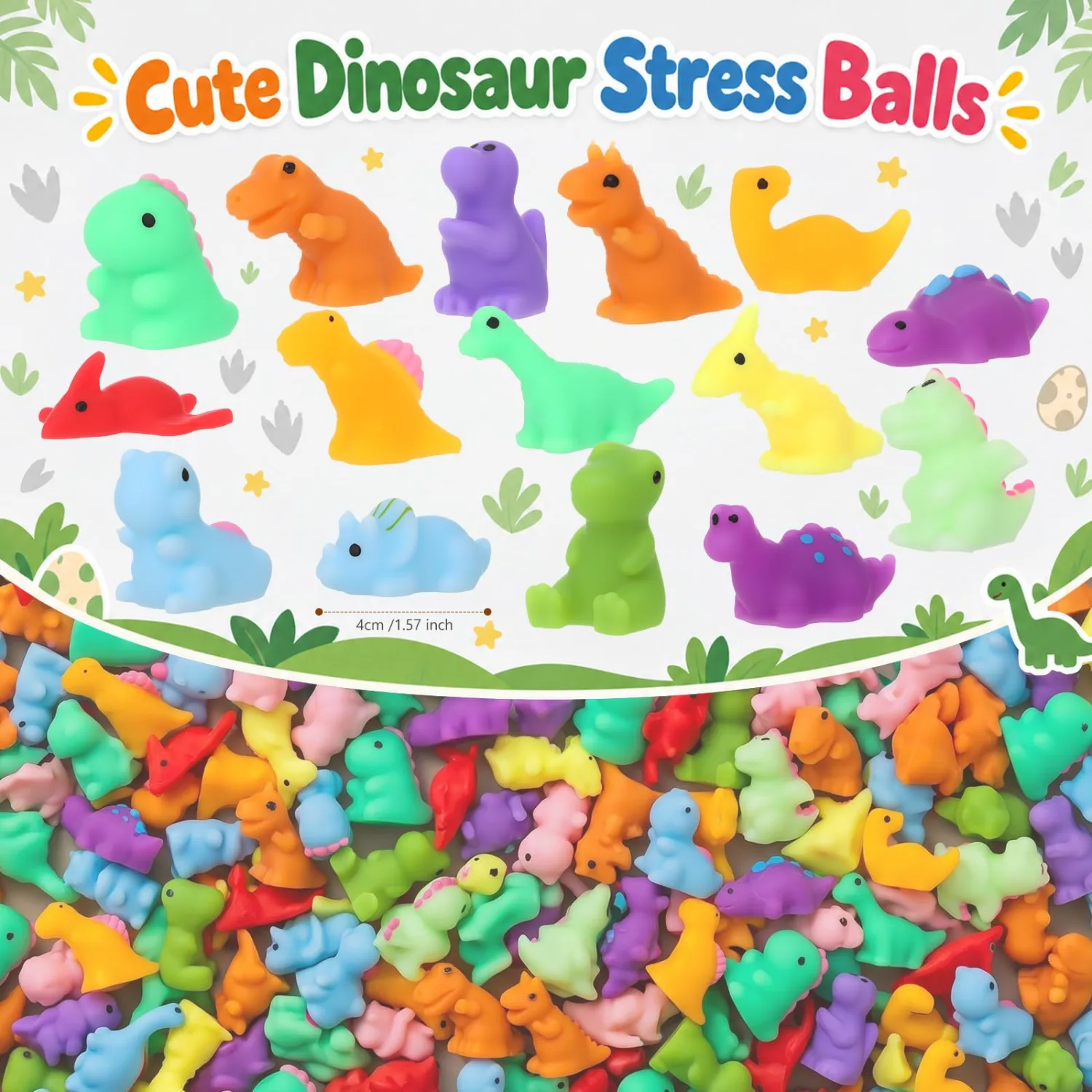 Thenshop 30 Pcs Dinosaur Balls 15 Assorted Styles