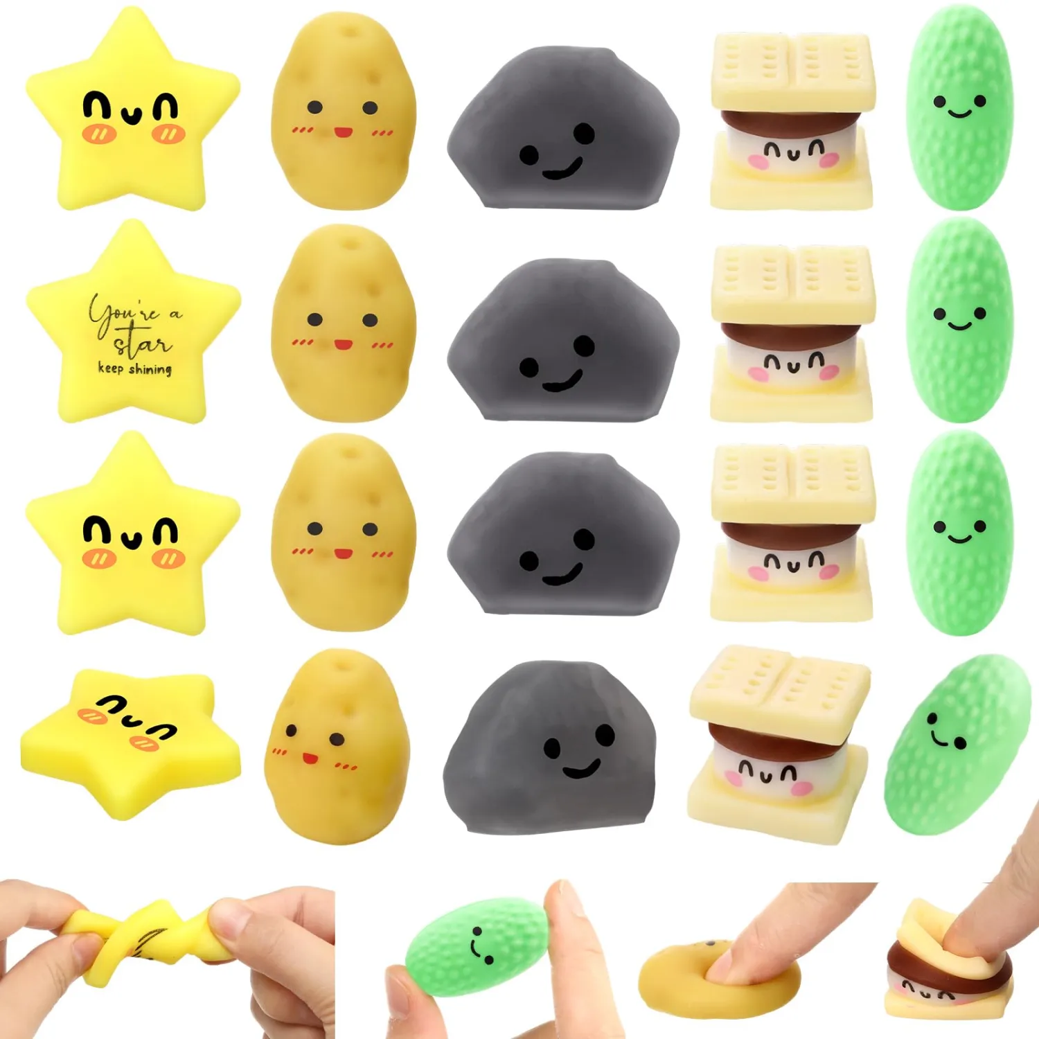 Thenshop 20 Pcs Appreciation Gifts Soft Balls Bulk Mixed 5 Styles
