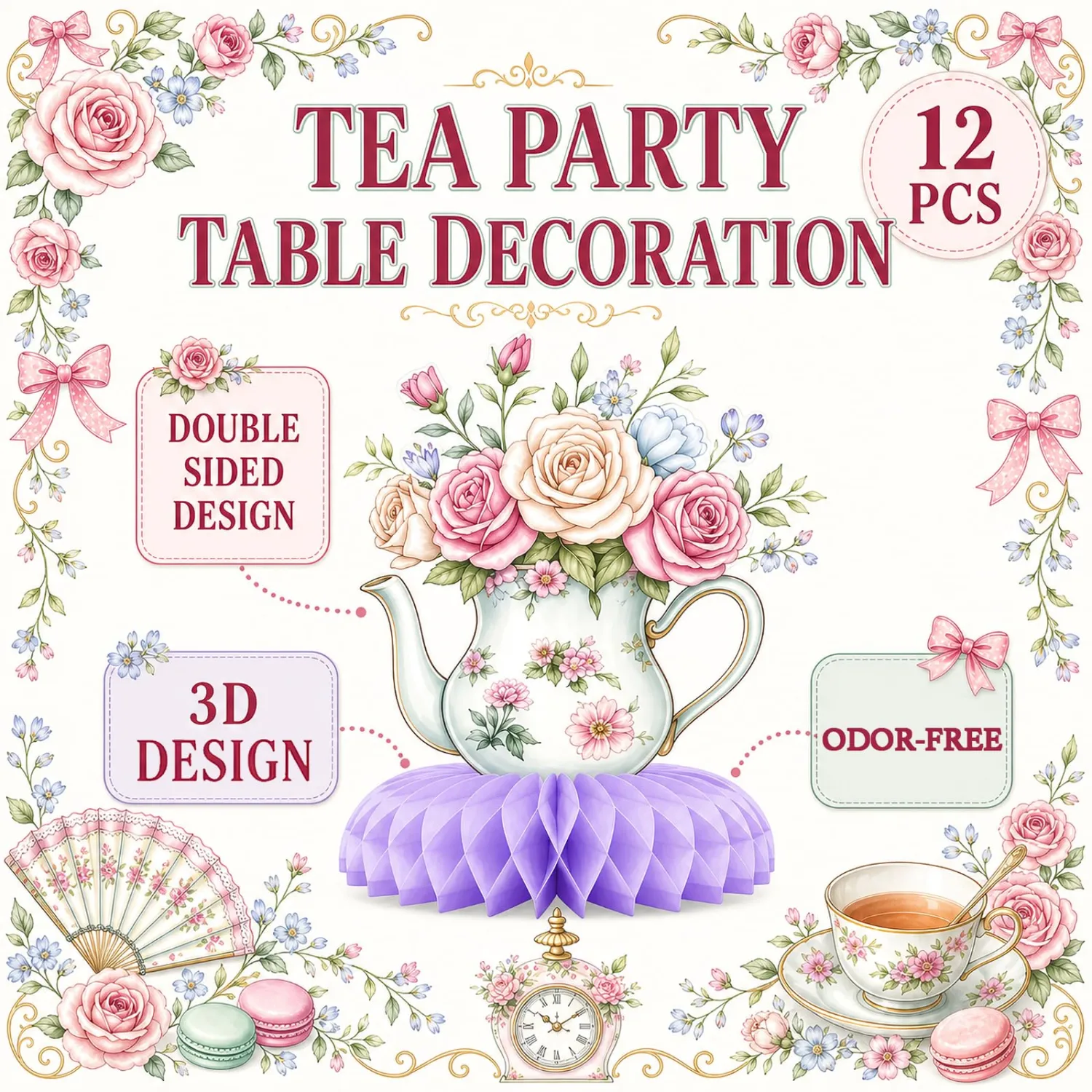 Tea Party Decorations Honeycomb Centerpieces for Girls Birthday