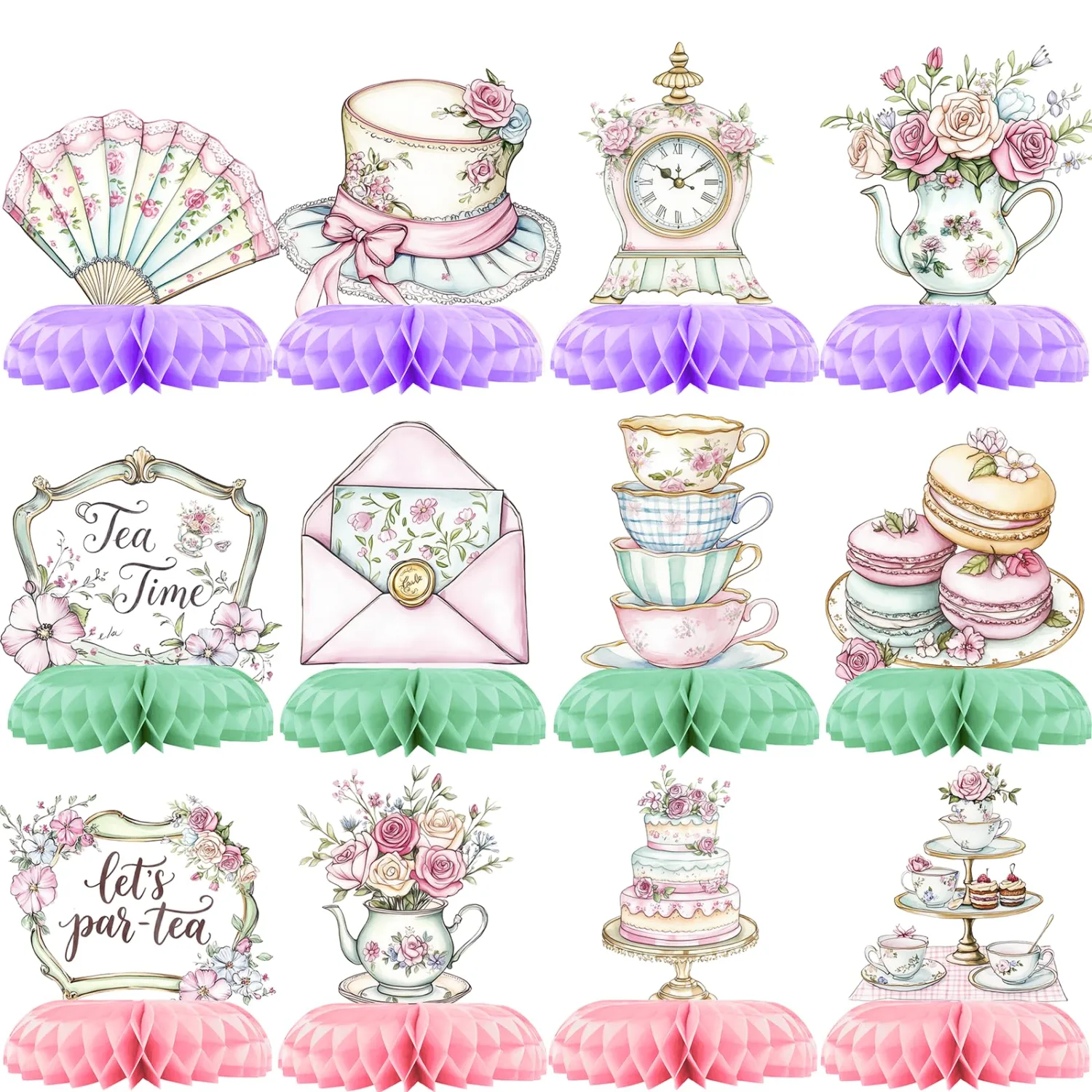 Tea Party Decorations Honeycomb Centerpieces for Girls Birthday