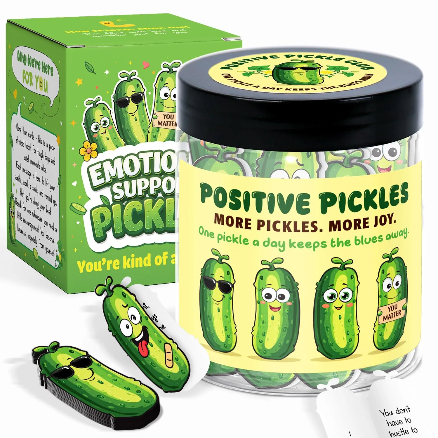 60 Positive Pickle Affirmation Cards Jar - Funny Galentines Day Gifts For Teen Girls Trendy Stuff, Valentine Pickle Gifts For Women, Cute Birthday Gift For Friends, Daughter, Sister, Adult