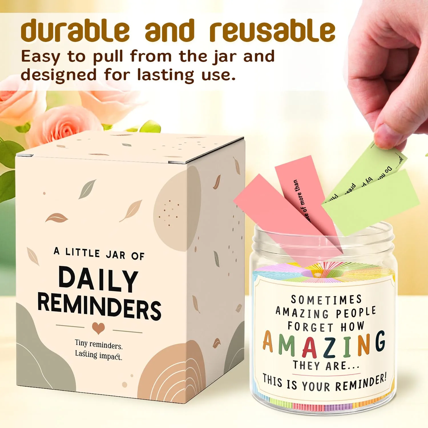 Positive Affirmations Jar - You Are Awesome Gifts For Women