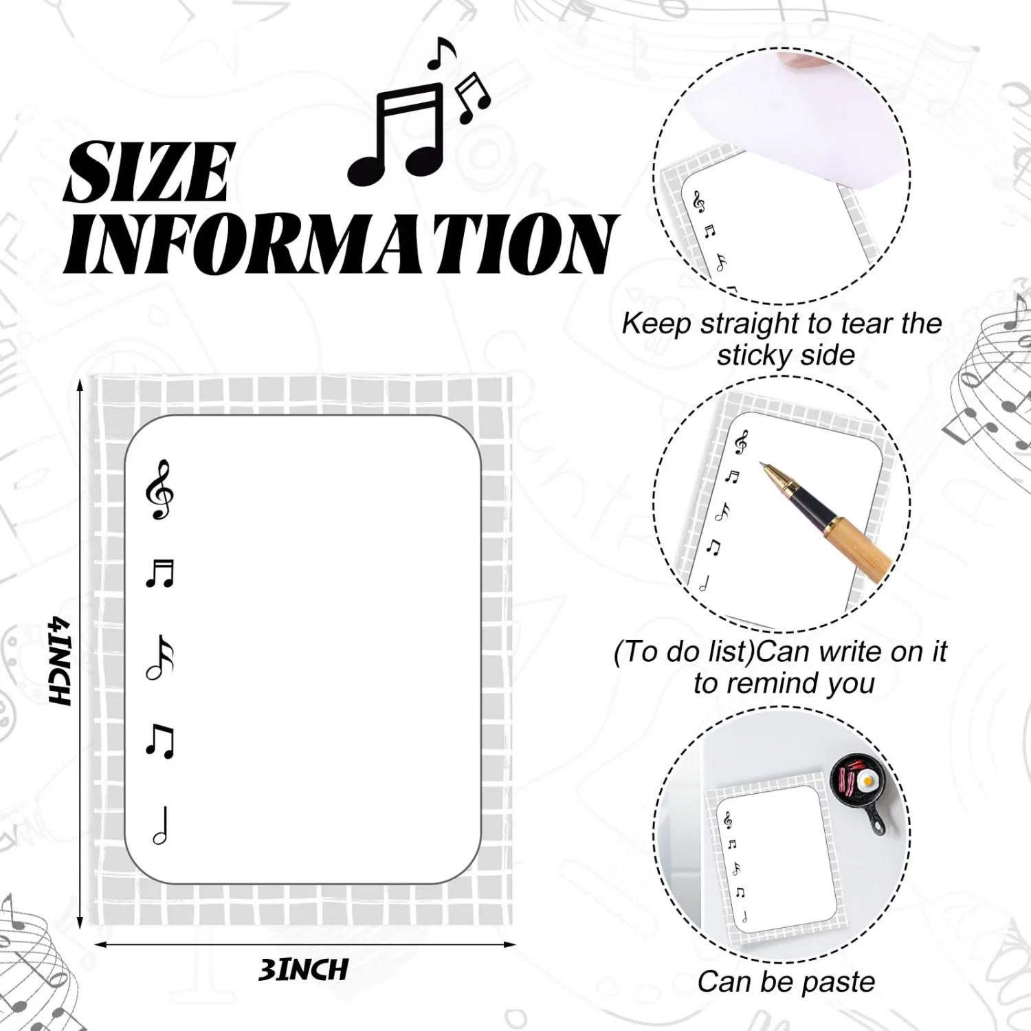Chiisong 12 Pcs Music Sticky Notes Music Teacher Supplies Musical memo