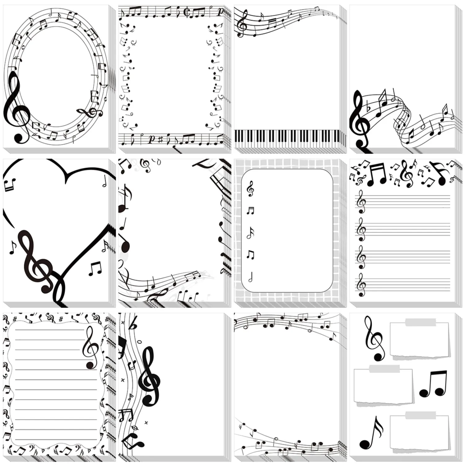 Chiisong 12 Pcs Music Sticky Notes Music Teacher Supplies Musical memo