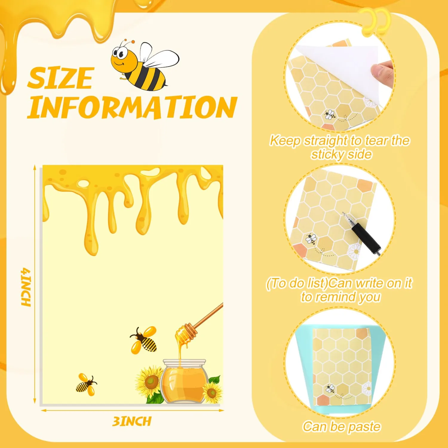 Chiisong 12 Pcs Bee Sticky Notes Gifts Notepad for Women