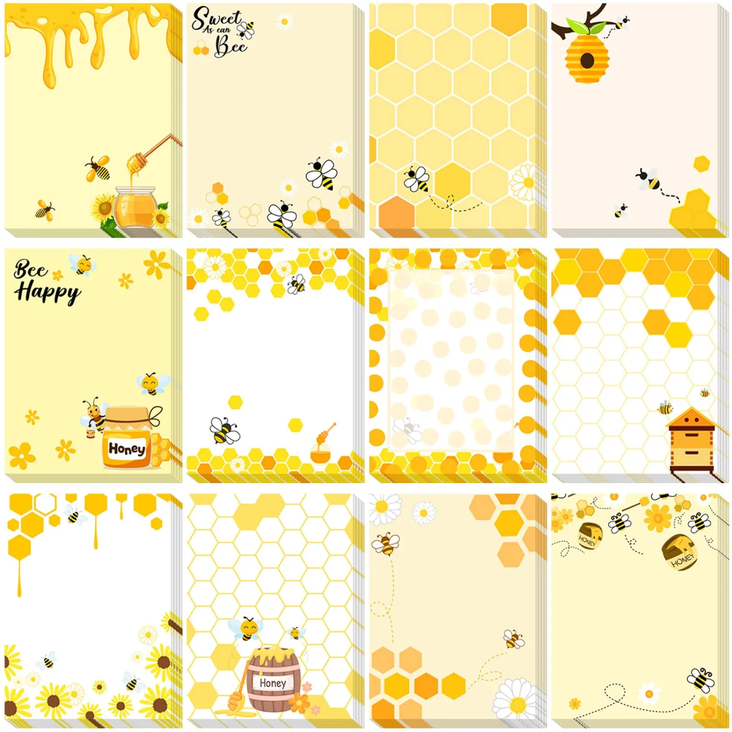 Chiisong 12 Pcs Bee Sticky Notes Gifts Notepad for Women