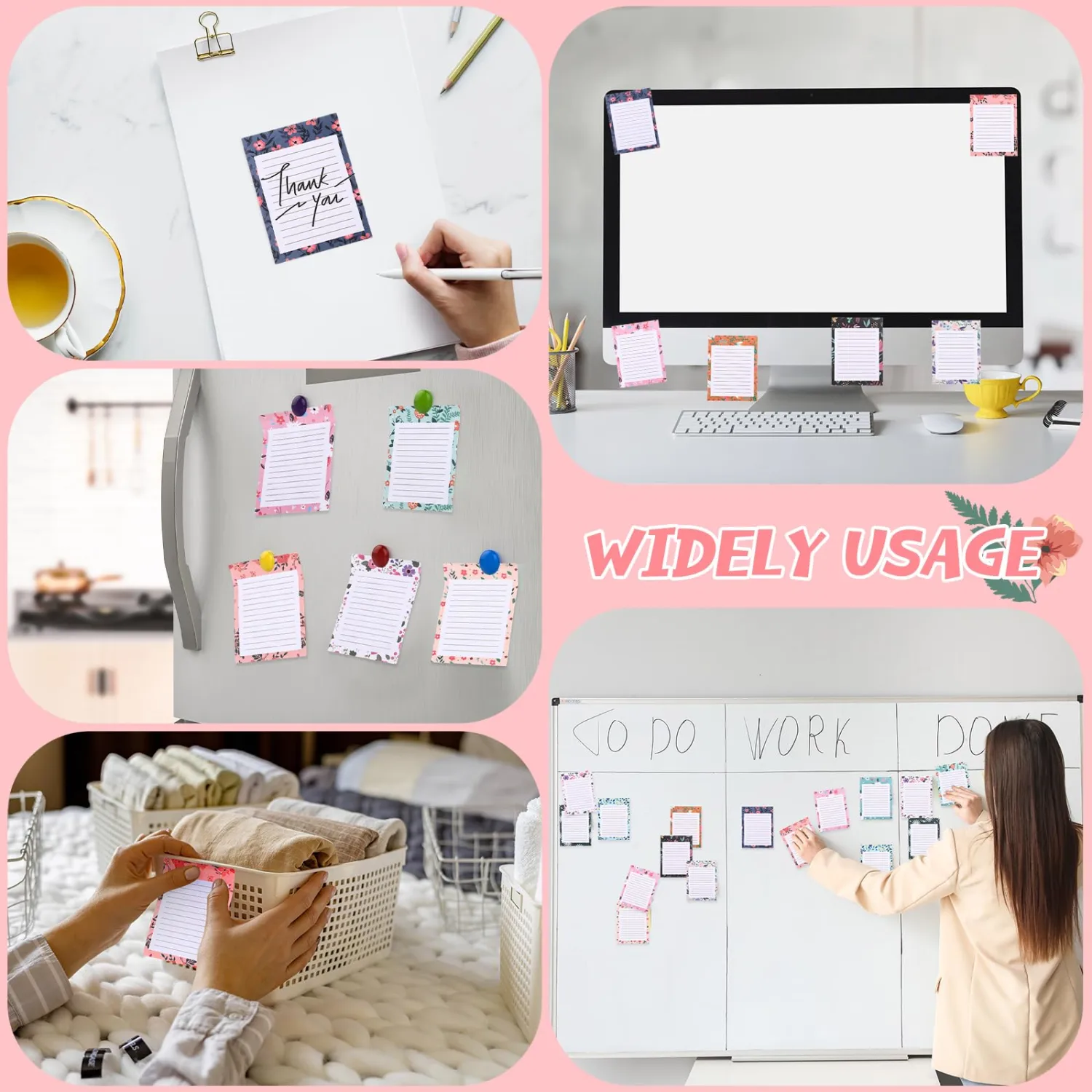 Chiisong 12 Pcs Flower Sticky Notes Floral Notepads for Women Gift