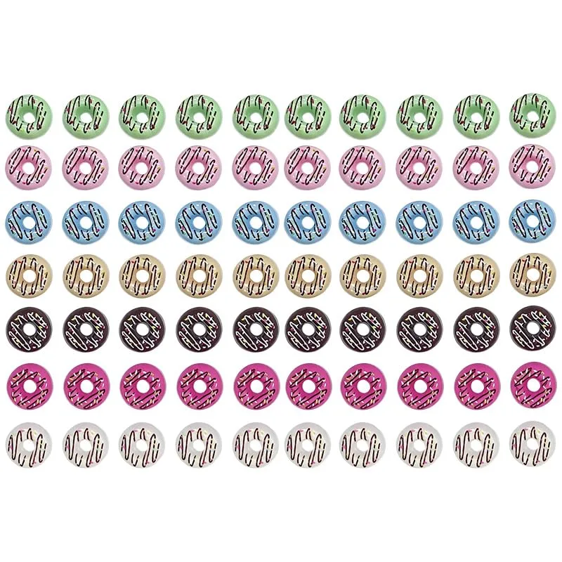 70 PCS Resin Donuts - 0.7 Inch Mini Flat Back Donut Embellishments