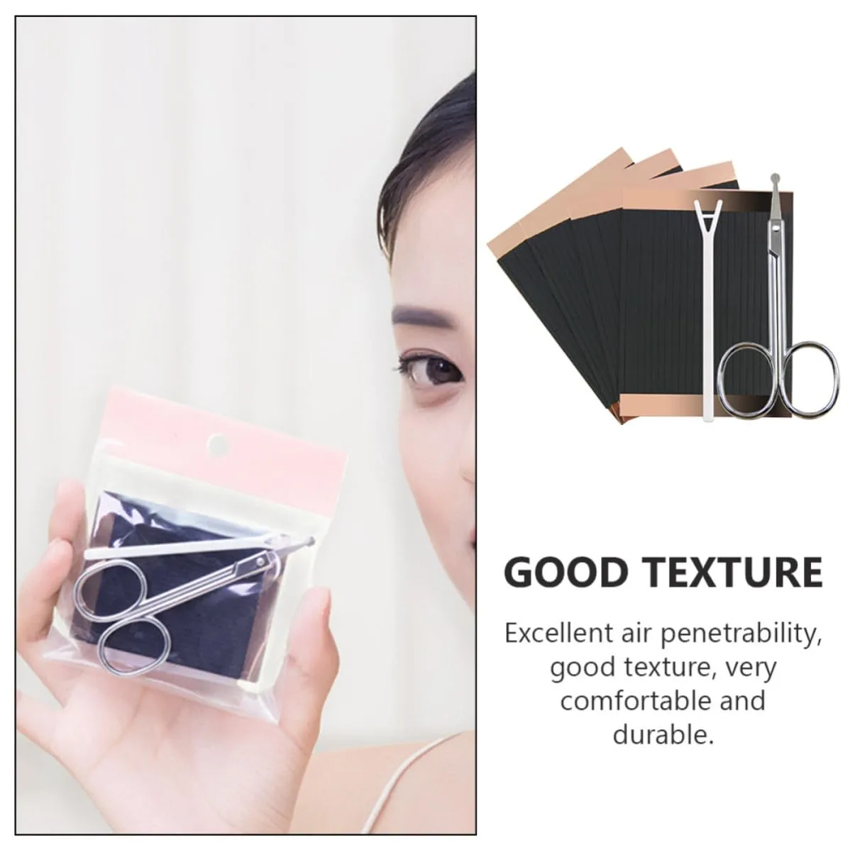 208-count Double Eyelid Sticker Fiber Strip, Invisible Black