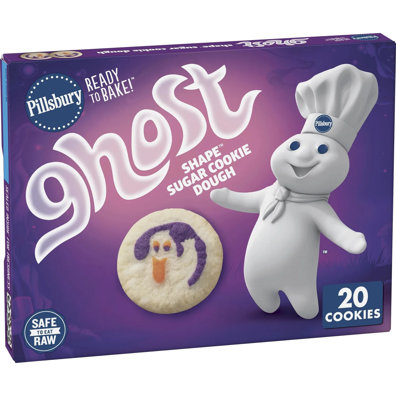 Pillsbury Ready to Bake Ghost Shape Sugar Cookie Dough, 9.1 oz