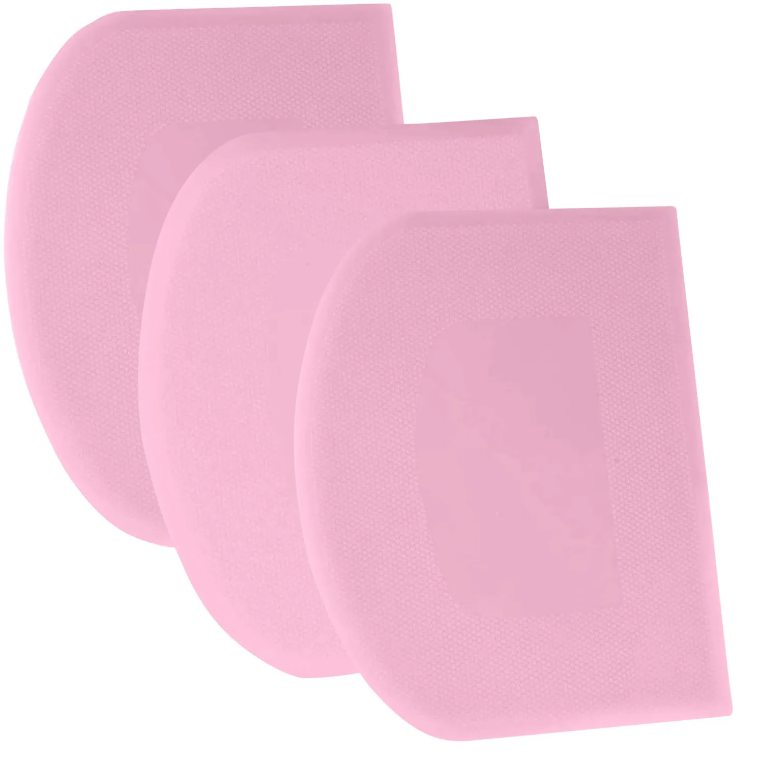 SURDOCA Dough Scraper Bench Scraper - 3P 10.6x6.7" Plastic Flexible Bowl Scraper, Sharp Edge & Angles Cake Scraper. Non-Slip Bakeware Decorating Tools Sculpting & Modeling Tools - Pure Pink