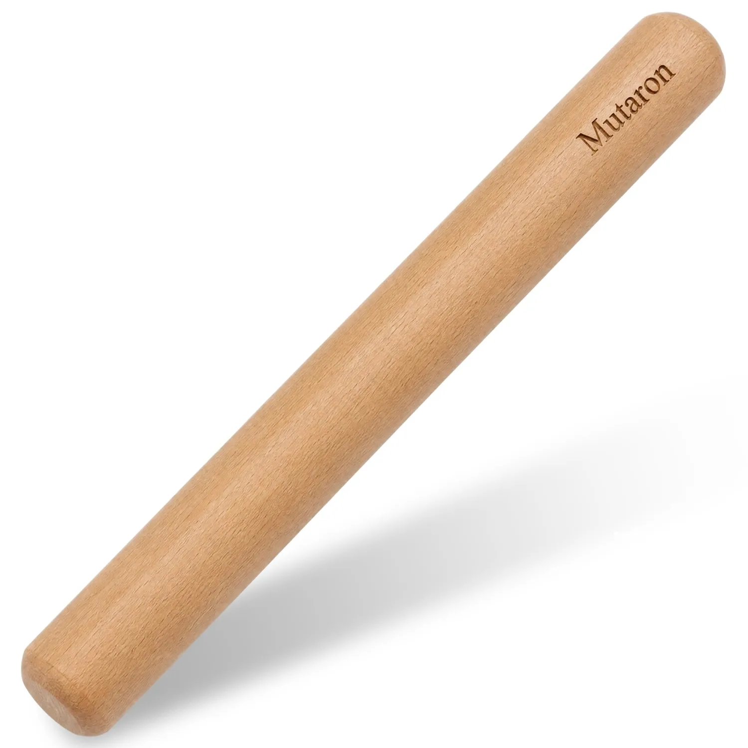 11.8 Inch Beech Wood Rolling Pin, Dough Roller for Baking