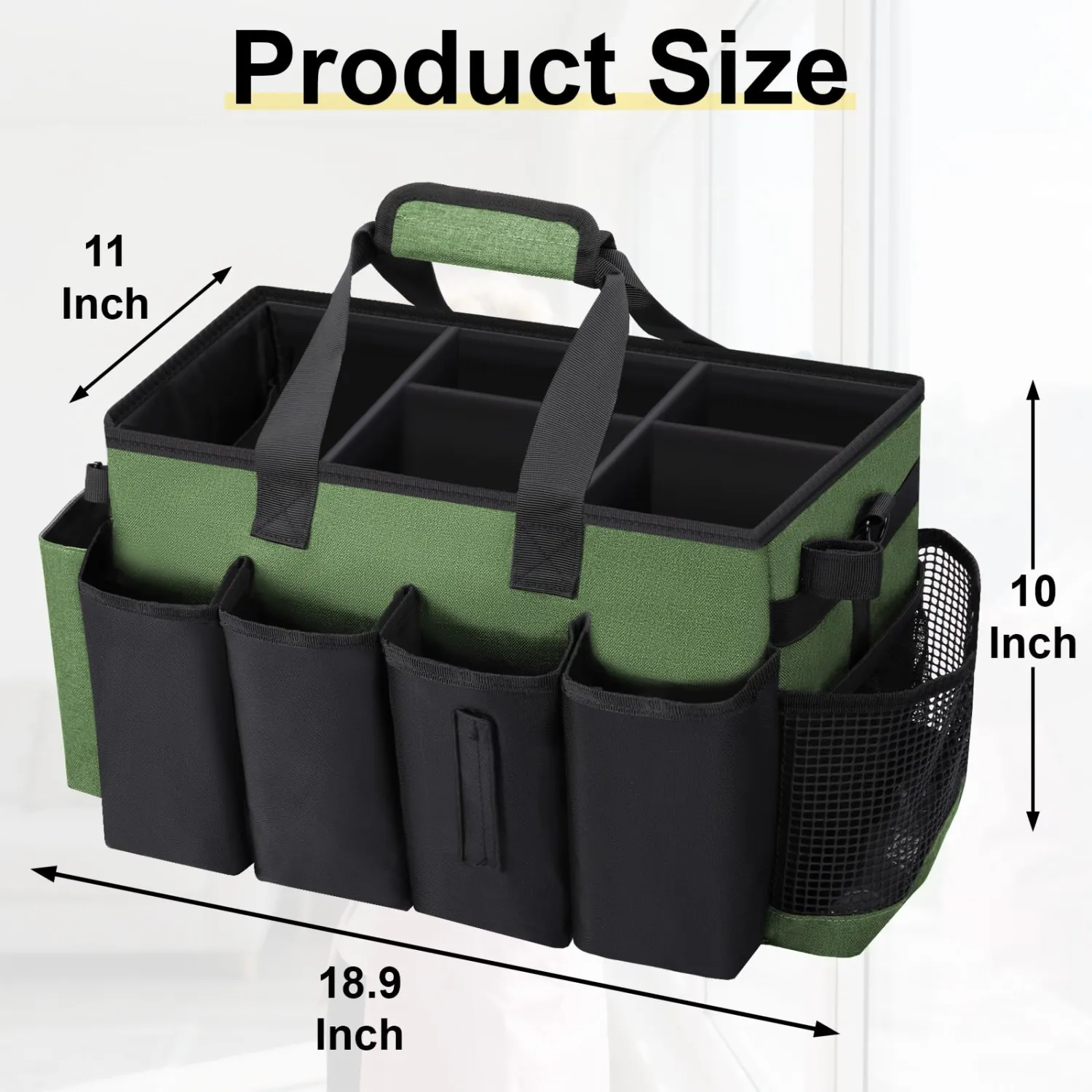 Wearable Large Cleaning Caddy Bag for Housekeepers (Green)