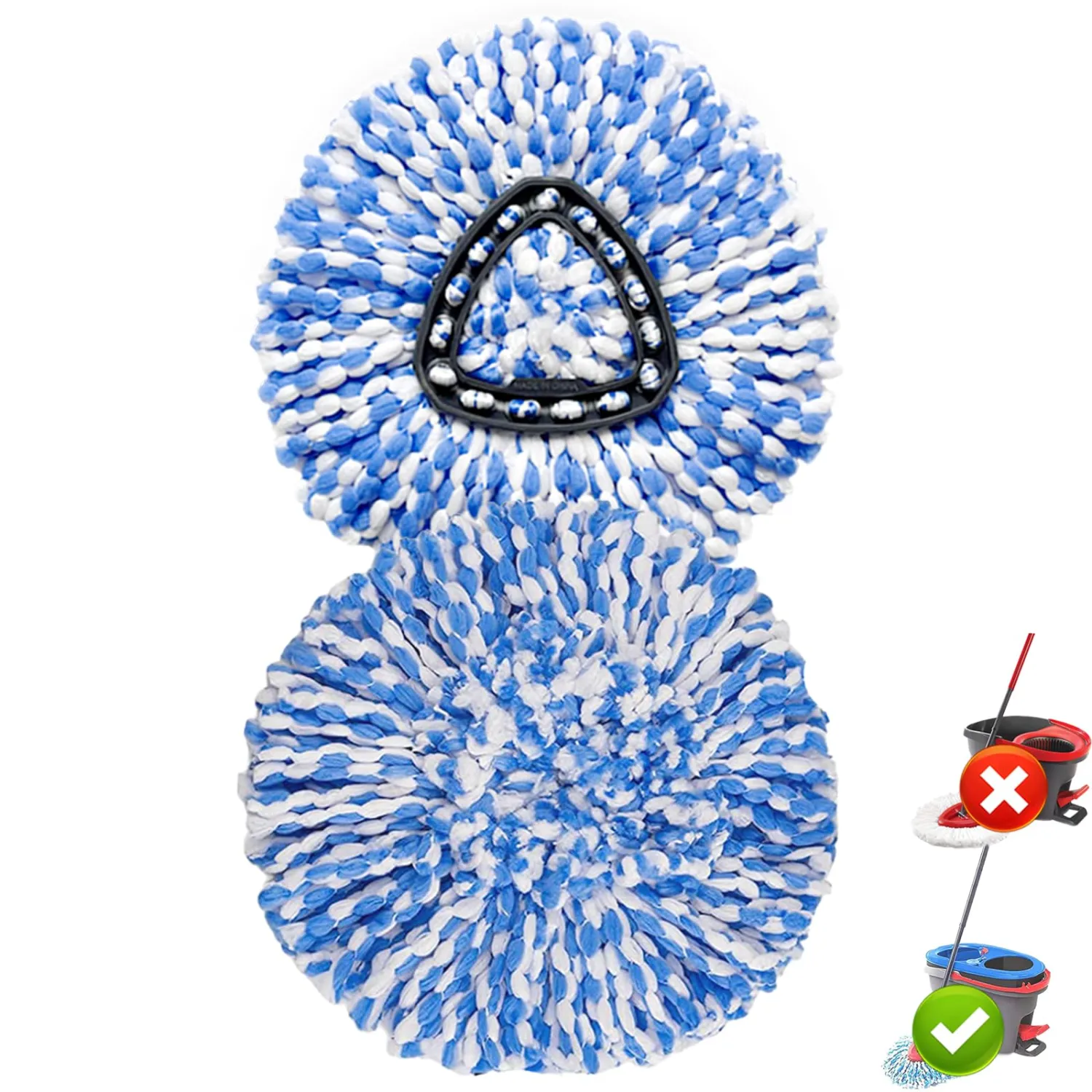 2 Pack Spin Mop Replacement Head,100% Microfiber,Easy Wring Mop Refill