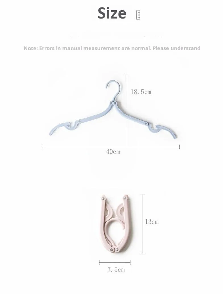 10 Pieces Travel Hangers Travel Accessories Portable Folding Clothes Drying Rack for Traveling(Colorful)