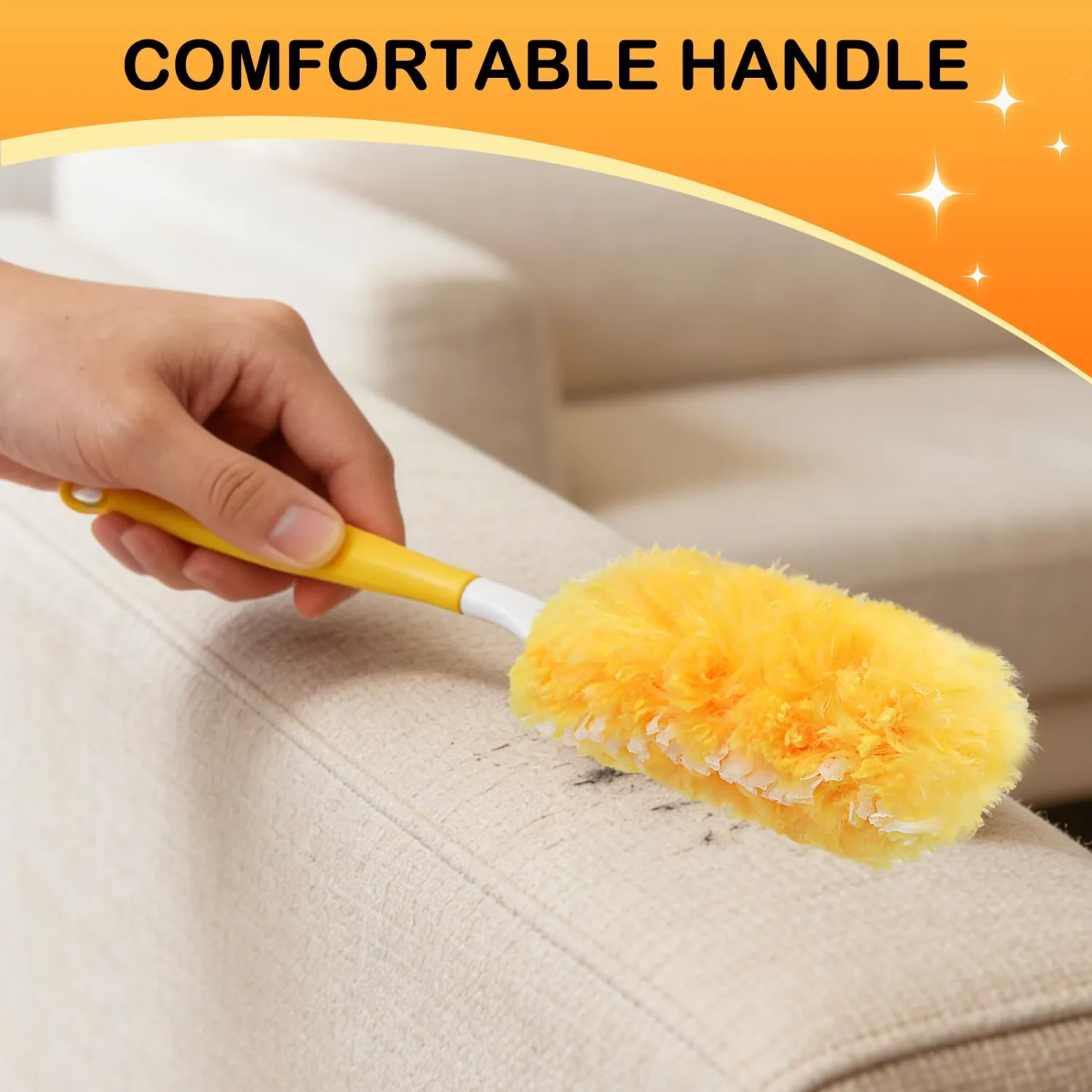 SetSail 25 Count Duster Refills Compatible with Swiffer Dusters,Orange