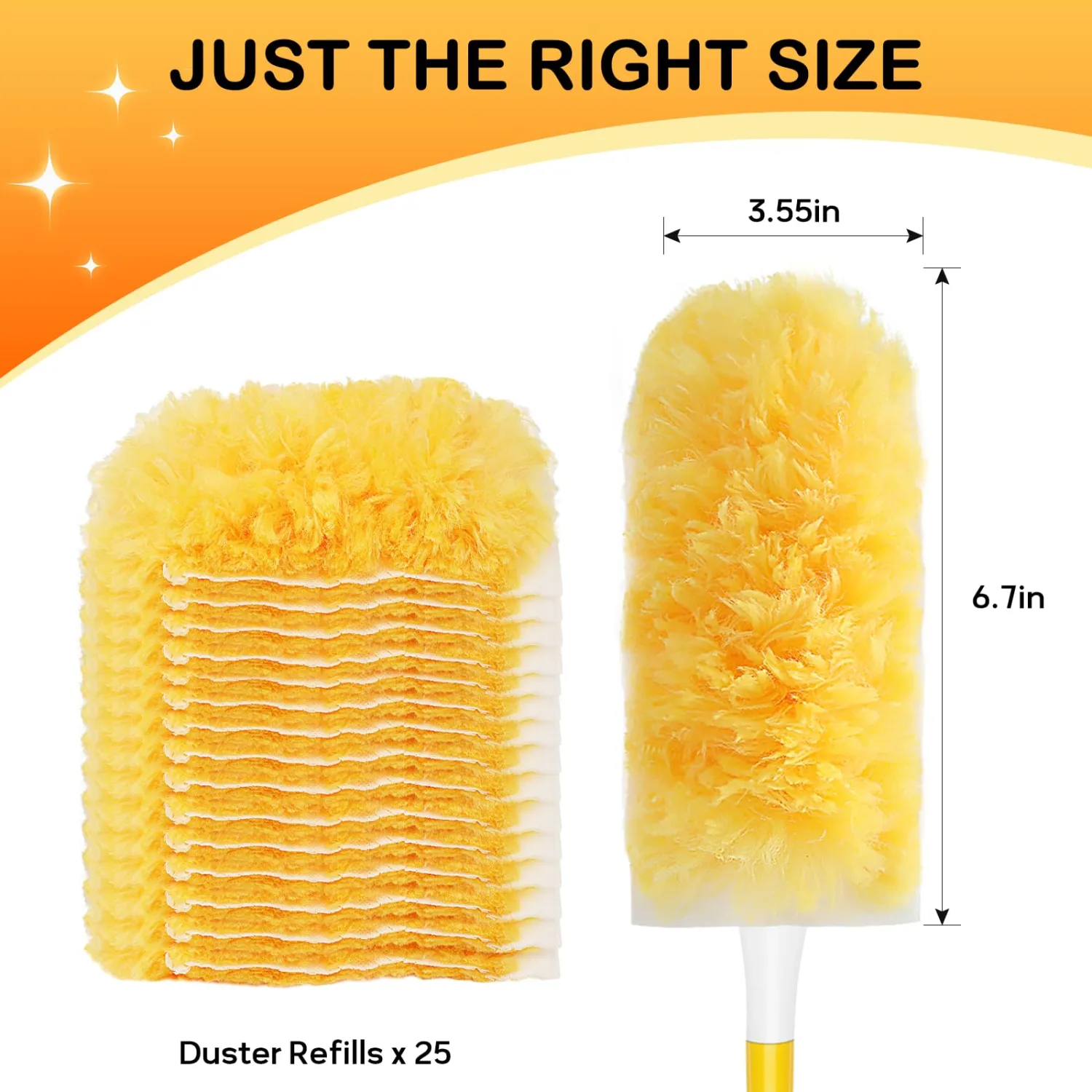 SetSail 25 Count Duster Refills Compatible with Swiffer Dusters,Orange