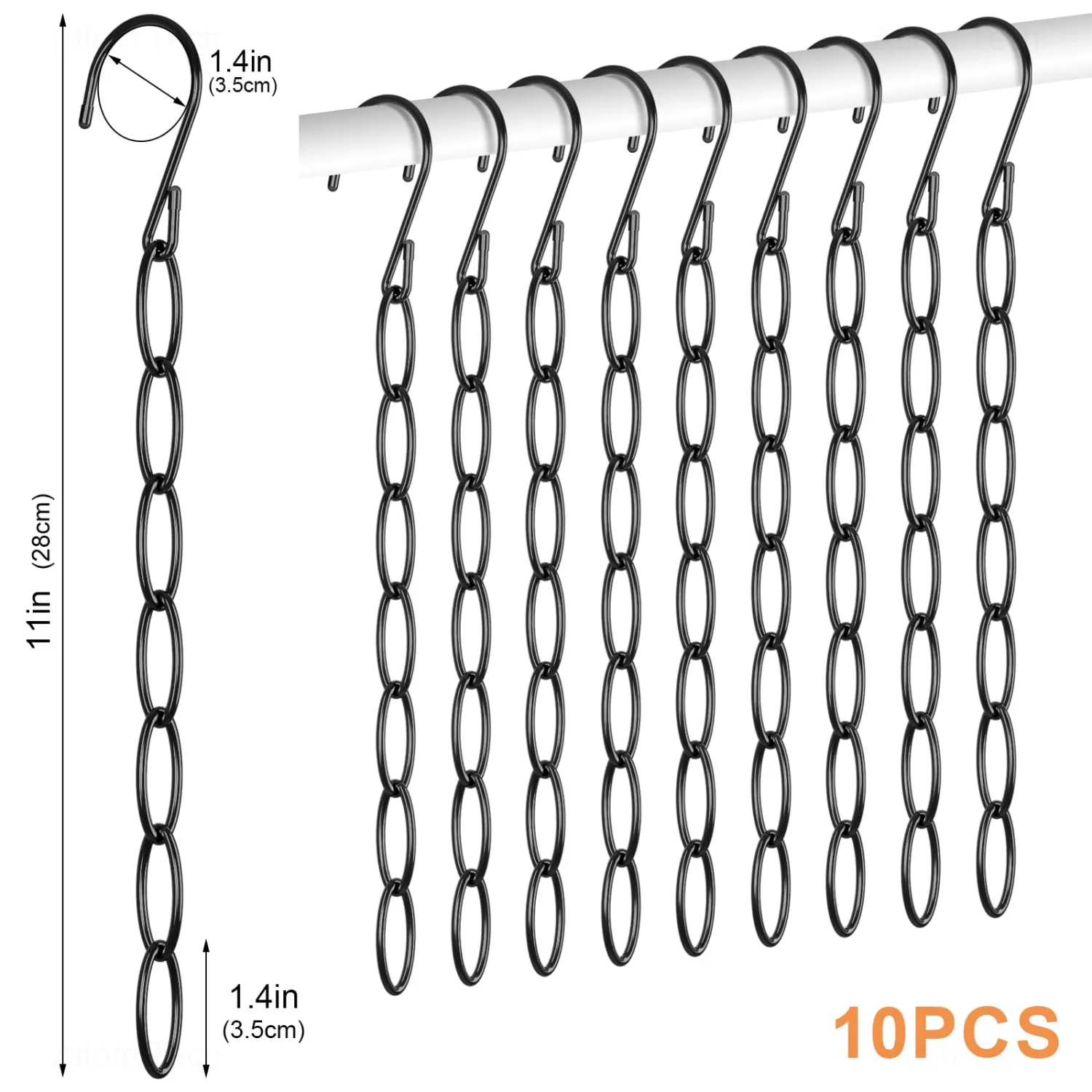NiHome Space Saving Hangers 10-Pack, Metal Closet Organizer with Safety Cap