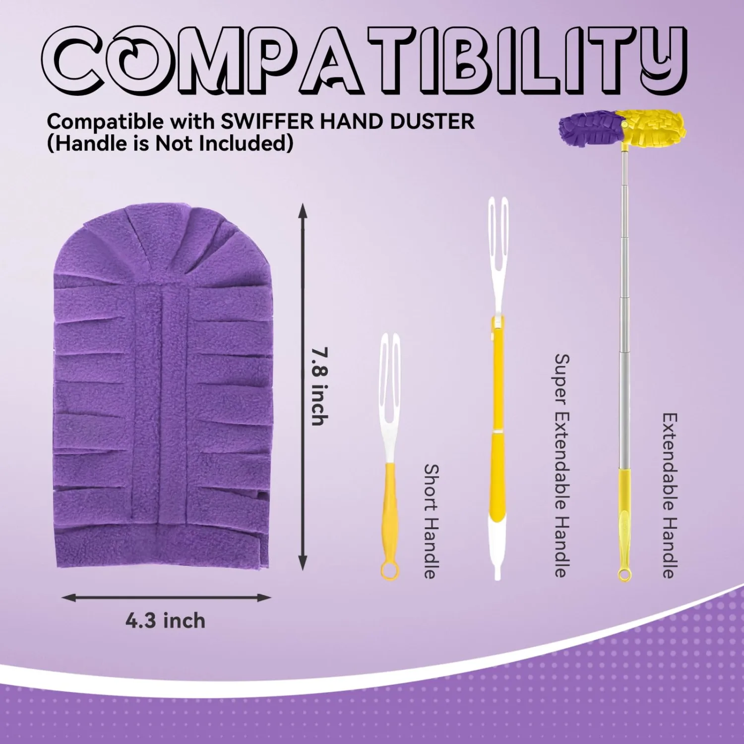 Reusable Duster Pads Compatible with Swiffer Hand Duster, 360 Duster Refill