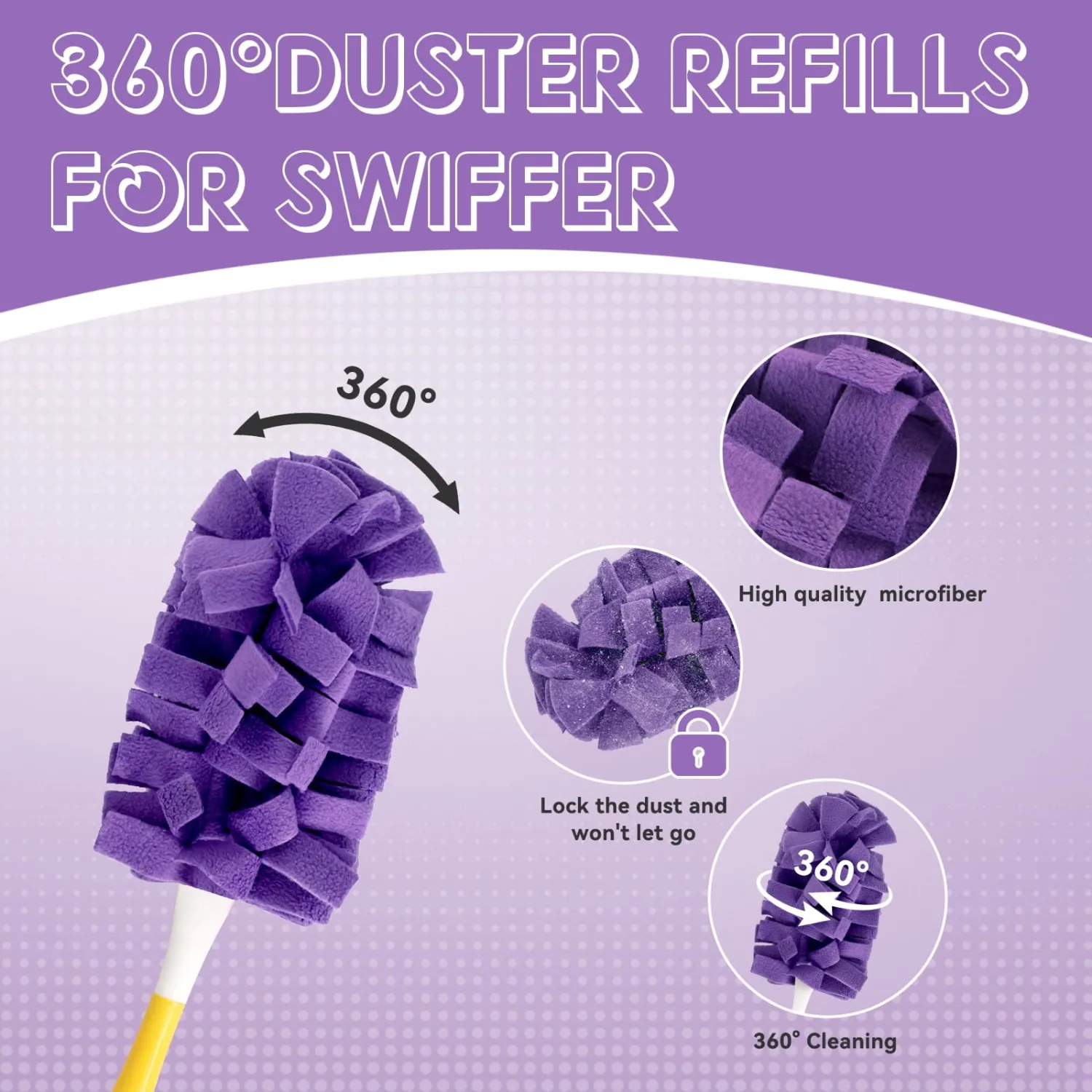 Reusable Duster Pads Compatible with Swiffer Hand Duster, 360 Duster Refill